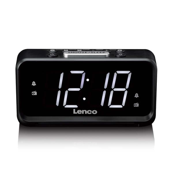 Lenco Clockradio med manuel lysdæmper og natlys
