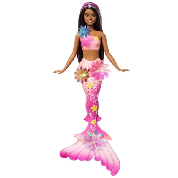 Barbie Blomstrende magisk sort havfruedukke (JDM73)