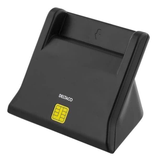 DELTACO UCR-156 Smartkortleser, USB, svart