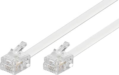 DELTACO modulkabel, 6P4C(RJ11) til 6P4C(RJ11), 3m, hvid