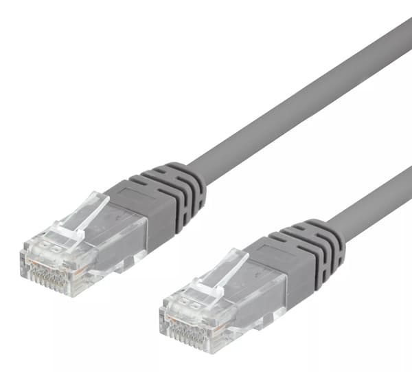 DELTACO U/UTP Cat6 laitekaapeli, 5m, harmaa