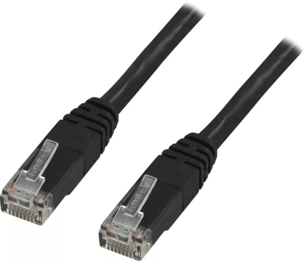 DELTACO UTP Cat6 patchkabel 0.5m, svart (TP-60S)