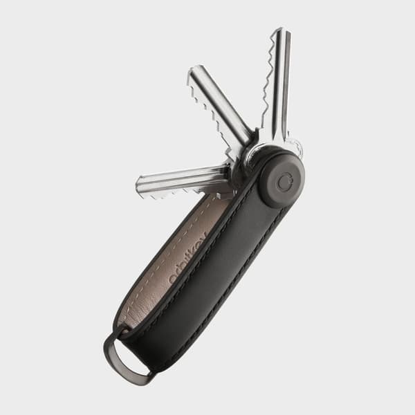 Orbitkey Nahkainen avaimenperä - musta/musta