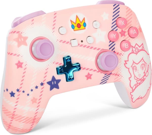 PowerA Enhanced Wireless Controller -langaton peliohjain, Princess Peach Plaid, Switch