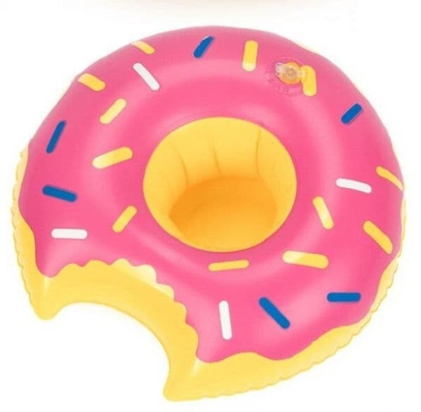 Oppblåsbar koppholder - Strawberry Donut