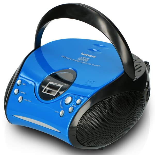 Lenco Bærbar FM-radio med CD Blå/Sort