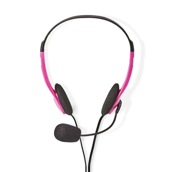 Nedis PC-headset | On-Ear | Stereo | 2x 3.5 mm | Fold-væk-mikrofon | Pink