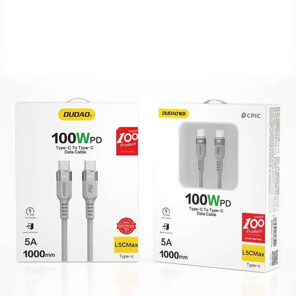 Dudao L5CMAX USB-C to USB-C cable 100W 1m gray