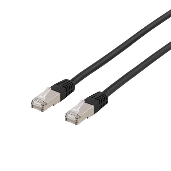 DELTACO U/FTP Cat6a patchkabel, LSZH, 0,5m, svart
