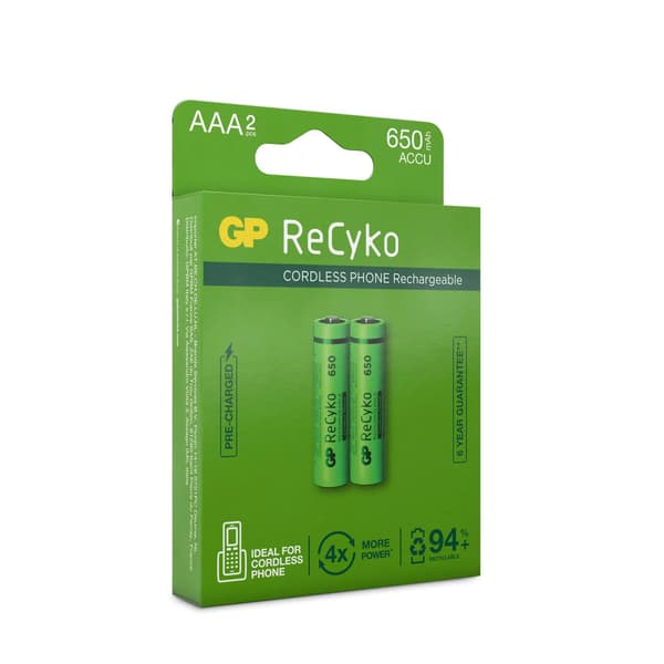 GP ReCyko NiMH 650mAh AAA 2-pakkaus (PB)