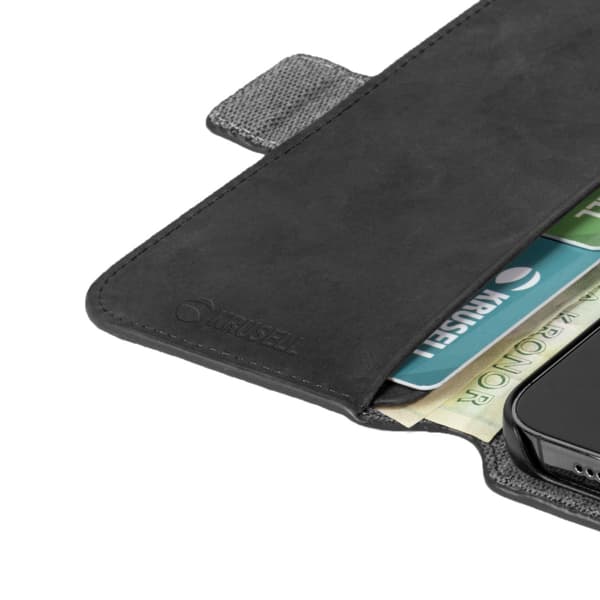 Krusell Nahka Puhelin lompakko iPhone 13 Mini Musta