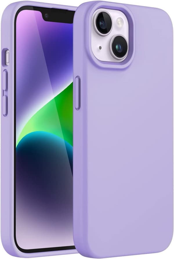 Silikonetui til iPhone 15, lilla