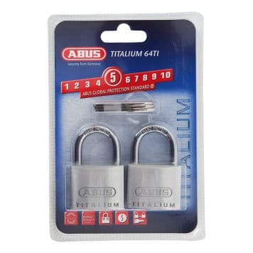 ABUS hänglås 64TI/40, Titalium, 23 mm, dubbelpack
