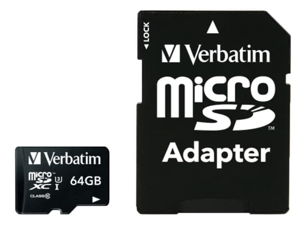 Verbatim PRO microSDXC U3 m. adapter 64 GB