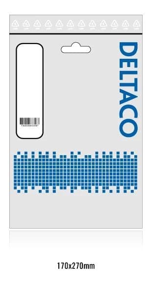 DELTACO ungrounded device cable, 3m, angled CEE 7/16 - IEC 60320, whit