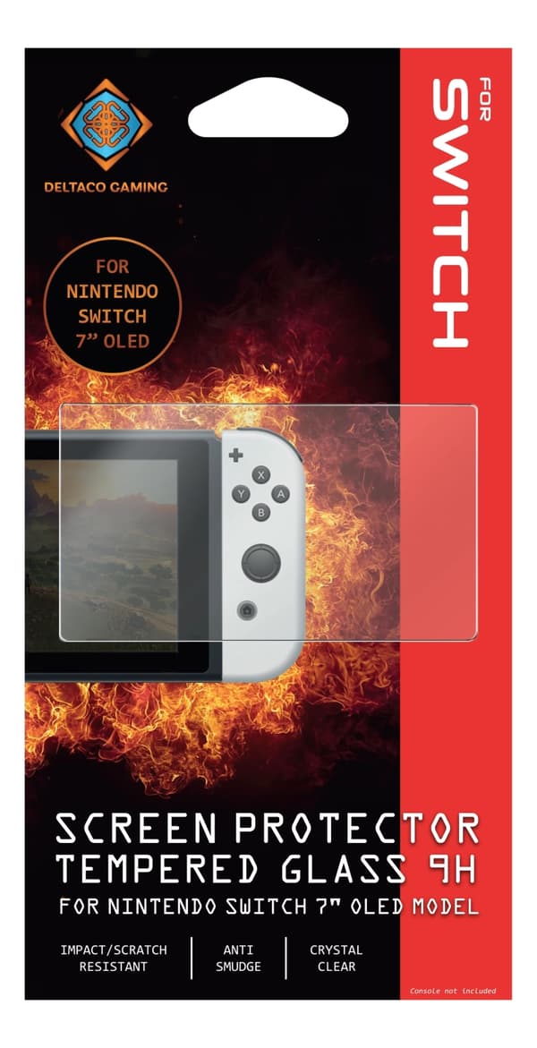 DELTACO GAMING screen protector, Nintendo Switch 7" OLED, 0.33 mm, 9H