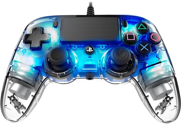 Nacon Kablet kompakt kontroller med belysning, blå LED, PS4