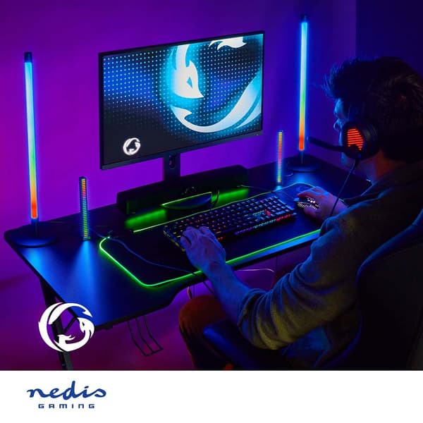 Nedis Gaminglys | RGB | Batteri | Indretning: Desktop / Notebook | Sort