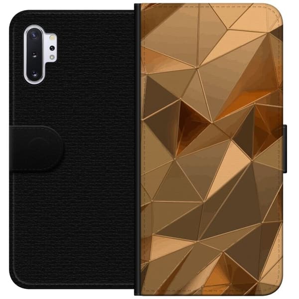 Tegnebogsetui til Samsung Galaxy Note10+ med 3D Guld motiv