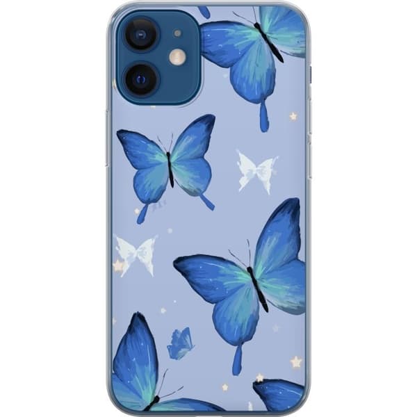 Mobildeksel til Apple iPhone 12 med Blå sommerfugler motiv