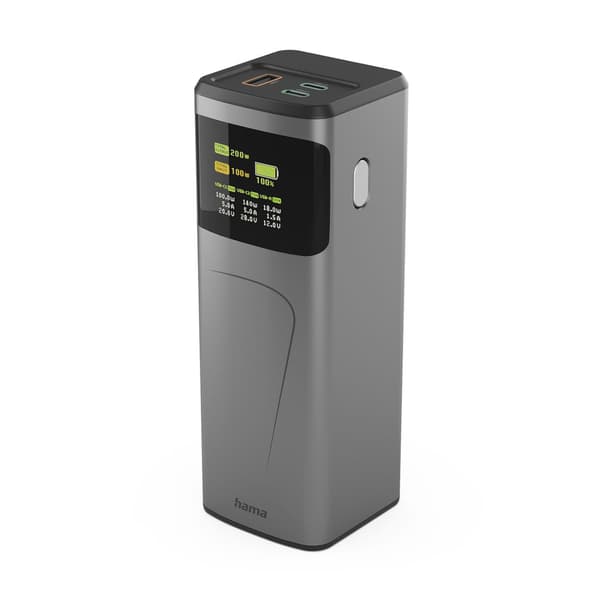 Hama Powerbank 24000mah 2xUSB-C 1xUSB-A 200W Rask Lading