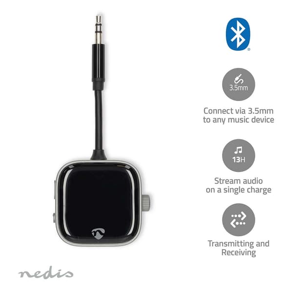 Nedis Bluetooth® Transmitter | Indgang til lyd- / video- / dataforbindelser: 3.5 mm | Audio / video / dataforbindelser output: 1x 3.5 mm | SBC | Op ti