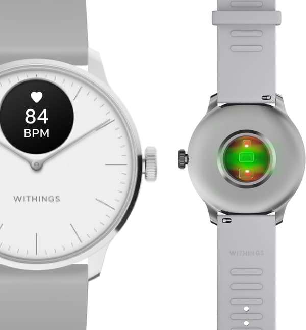Withings Scanwatch Light smartklokke, 37 mm, hvit/grå