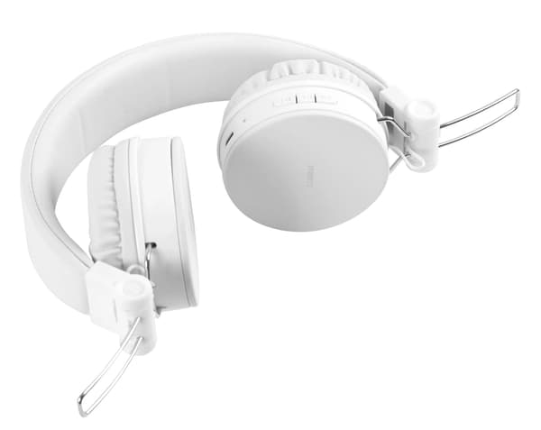 STREETZ Vikbart on-ear BT headset, 3.5 mm, vit