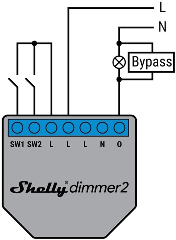 Shelly Dimmer 2 Kompakt innfelt dimmer med WiFi og åpen API