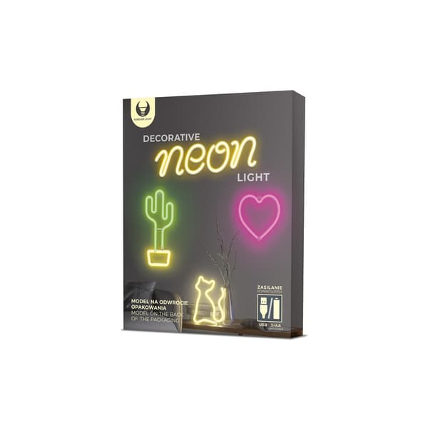 Forever Light Neon LED-lampe HEART batteri + USB FLNEO7, rød