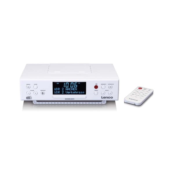 Lenco DAB+/FM kjøkkenradio med Bluetooth® LED-belysning og timer Hvit