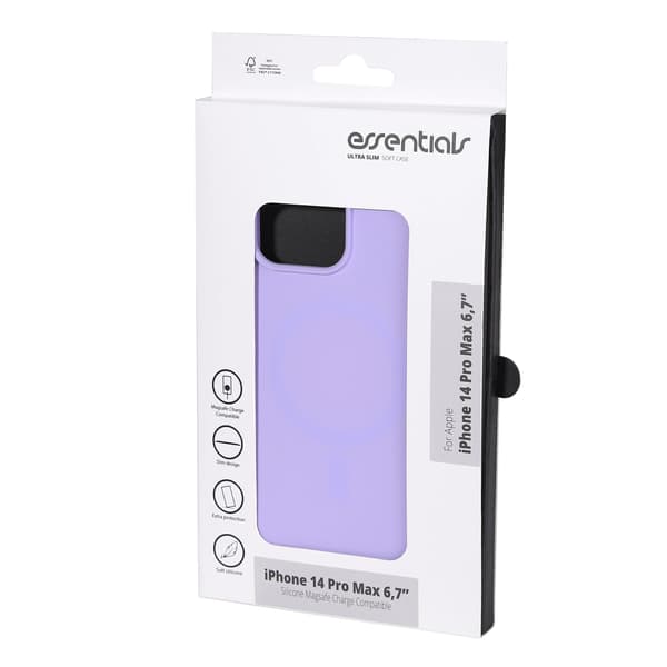 Essentials iPhone 14 Pro Max Silicone Mag back cov,Purpl