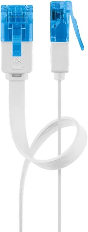 Goobay CAT 6A platt patchkabel, U/UTP, vit kopparledare (CU), 7 m