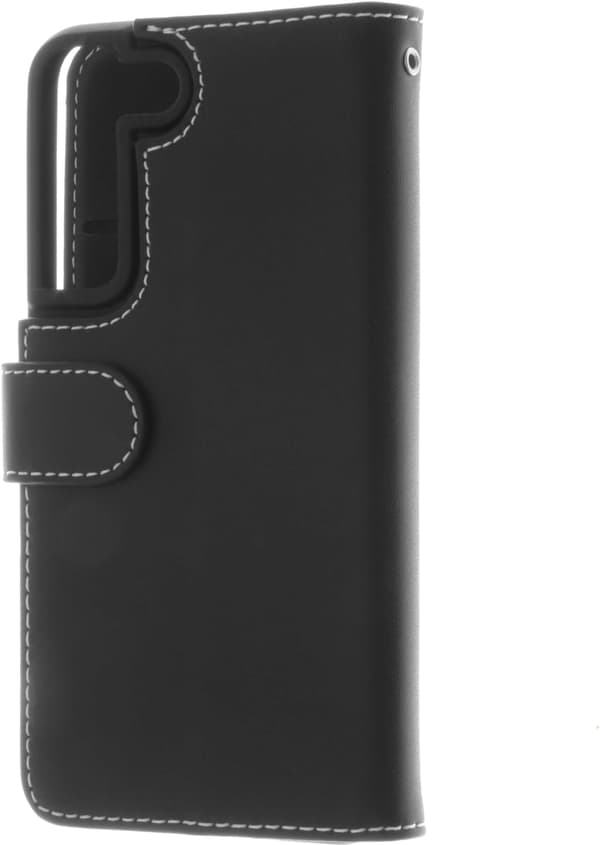 Insmat Eksklusivt Flip Case pungetui, Samsung Galaxy S22 5G, sort