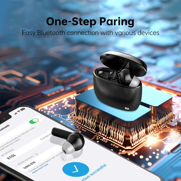 ET05 True Wireless Bluetooth-hörlurar, Svart