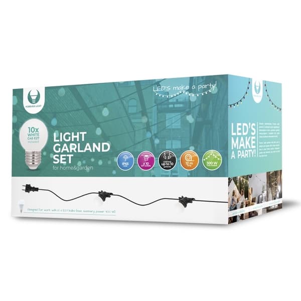 Forever Light LED-silmukka, 10 2W lamppua IP65, 12m