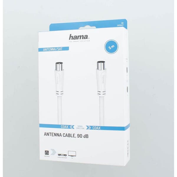 Hama Antennkabel 90dB 5,0m Vit