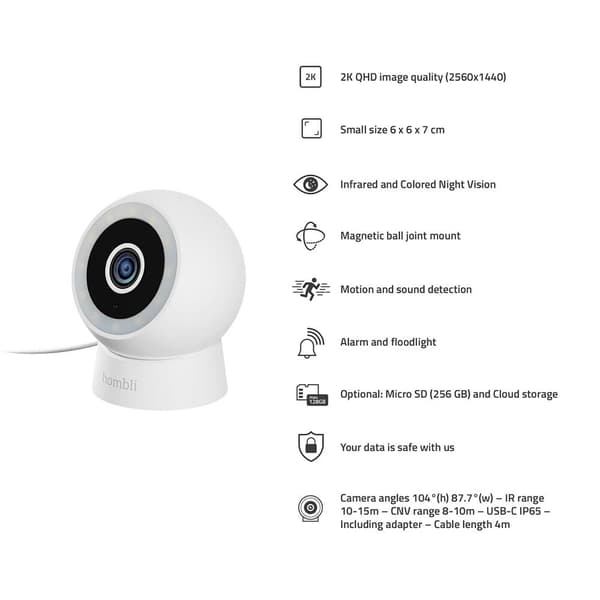 Hombli Smart Compact Kamera Udendørs Hvid