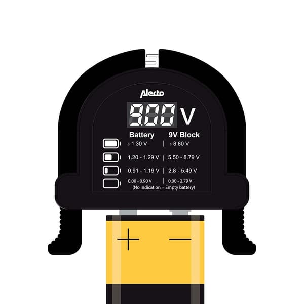 Alecto Batteritester for AA-AAA-C-D-9V (PP3)-knappcelle