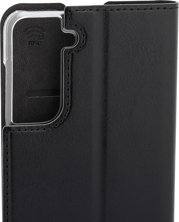 Wave BookCase -suojakotelo, Samsung Galaxy S21, musta