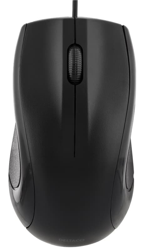 DELTACO optisk mus med ledning, 3 knapper med scroll, 1.200 DPI, USB 2