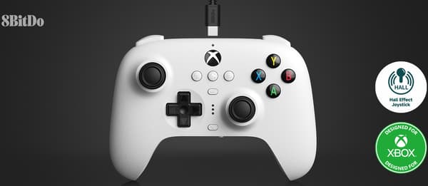8Bitdo Ultimate Wired Controller - Hall Edition -langaton peliohjain, valkoinen, Xbox / PC