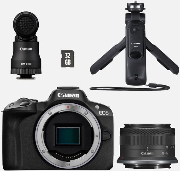 Canon EOS R50 systemkamera + 18-45 mm objektiv Vlogger Kit