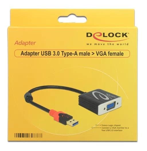 DeLOCK USB 3.0 til VGA-adapter, 1920x1200, 0,2 m