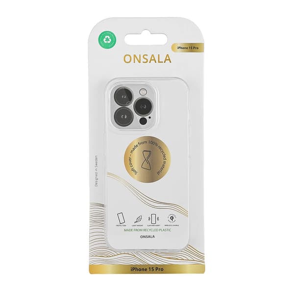 ONSALA Back Recycled Clear Case TPU iPhone 15 Pro Clear