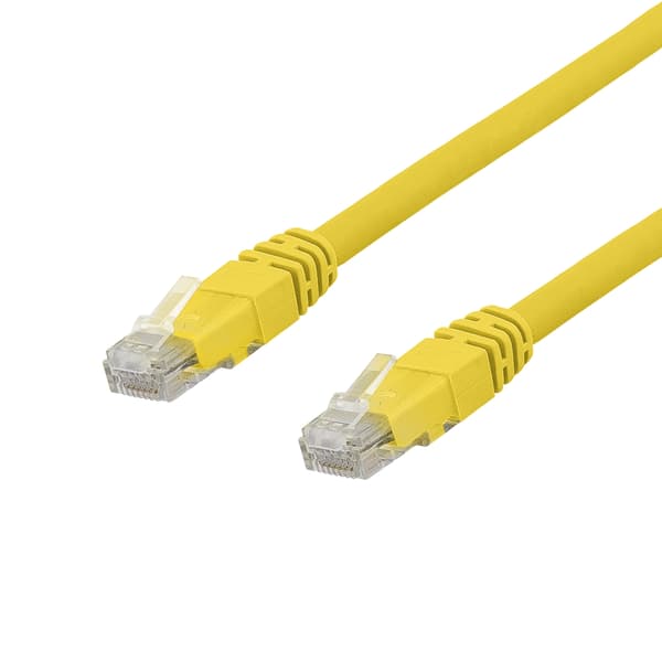 Deltaco U/UTP Cat6a patch cable, Delta cert, LSZH, 5m, yellow
