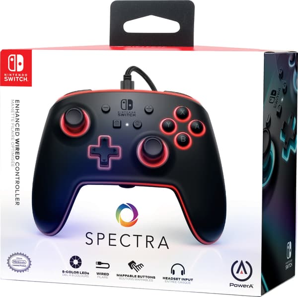 PowerA Spectra Enhanced trådbunden handkontroll, svart, Switch