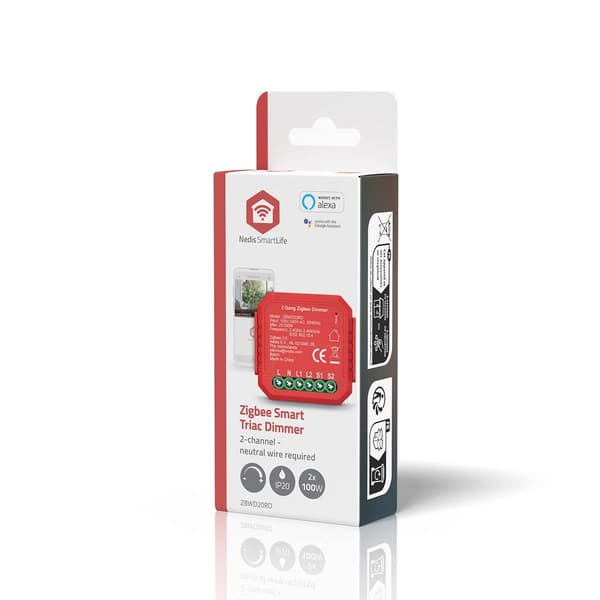 Nedis SmartLife Innebygd Modul | Zigbee 3.0 | Dobbel triac-dimmer | 2 x 100 W | Terminalforbindelse | App tilgjengelig for: Android™ / IOS