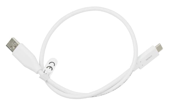 DELTACO USB-C till USB-A kabel, 0,5m, 3A, USB 2.0, vit