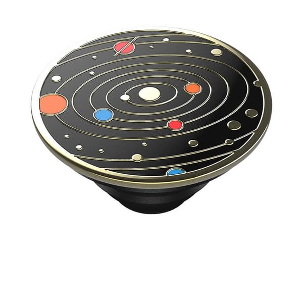 PopSockets Enamel Solar flare Black  Avtagbart Grip med Ställfunktion Premium